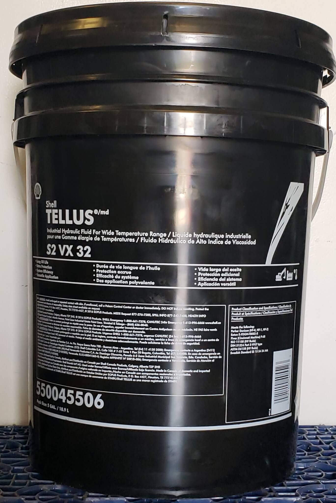 Shell Tellus S2 VX 32 Hydraulic Fluid - 5 Gallon