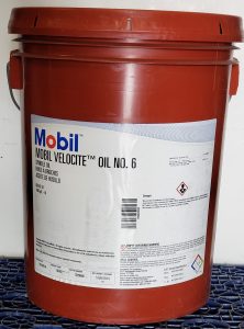 Pail of Mobil Velocite Oil No. 6